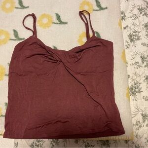 Express Maroon Twist-Front Camisole